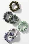 By Anthropologie Satin Hair Ties, Set Of 6 In Multicolor