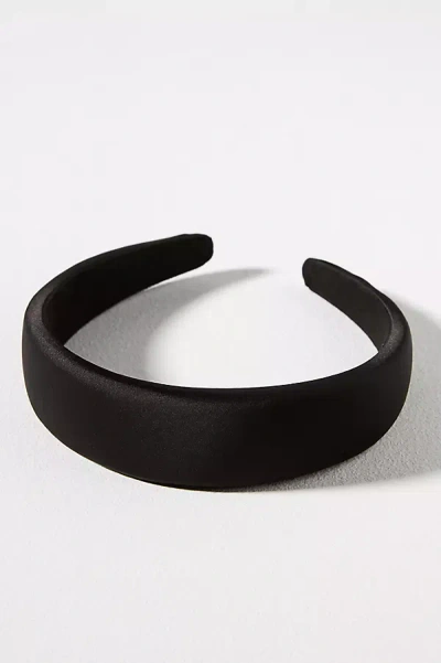 By Anthropologie Satin Puffy Headband In Black