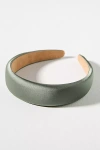 By Anthropologie Satin Puffy Headband In Green
