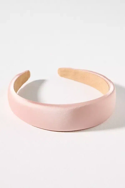 By Anthropologie Satin Puffy Headband In Pink