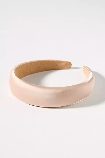 By Anthropologie Satin Puffy Headband In Pink