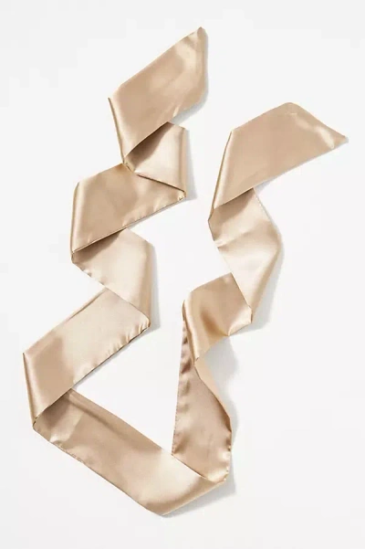 By Anthropologie Satin Tie-back Hair Scarf In Gold