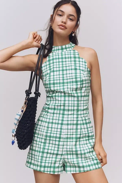 By Anthropologie Scallop Halter Romper