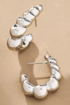 By Anthropologie Scallop Hoop Earrings In Silver