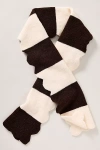 By Anthropologie Scallop Stripe Scarf In Brown