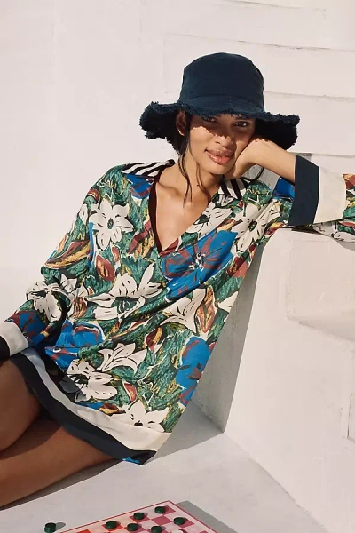 By Anthropologie Scalloped Bucket Hat In Blue