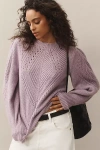 By Anthropologie Scalloped Collar Sweater In Purple