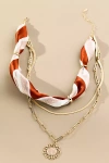 By Anthropologie Scarf & Chain Necklace In Red