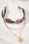 By Anthropologie Scarf & Chain Necklace In Sand