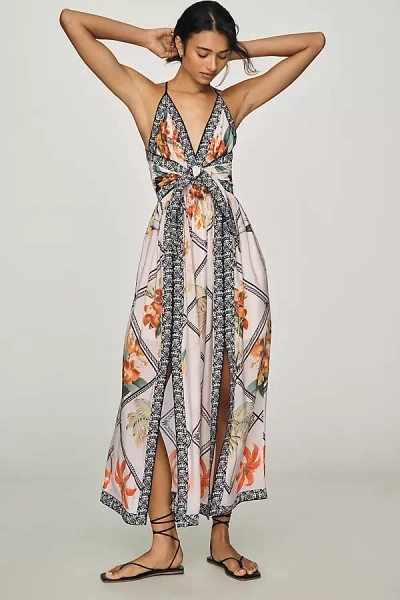 By Anthropologie Scarf Print Midi Dress In Multi