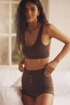 By Anthropologie Scoop-neck Cotton Bra In Brown