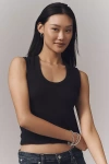 By Anthropologie Scoop-neck Muscle Tank Top In Black