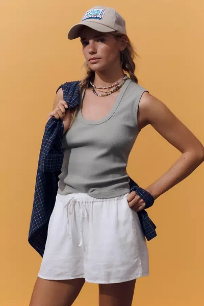 By Anthropologie Scoop-neck Muscle Tank Top In Green