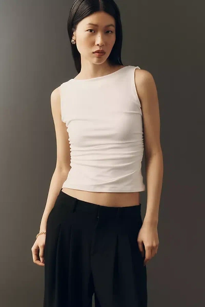 By Anthropologie Scoop-back Tank Top In White
