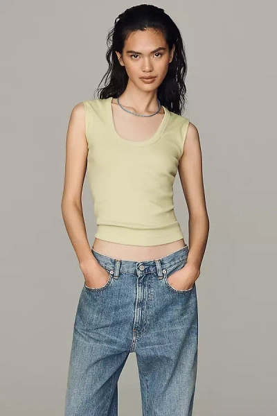 By Anthropologie Scoop-neck Muscle Tank Top In Yellow