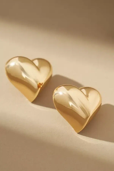 By Anthropologie Sculpted Heart Post Earrings In Gold