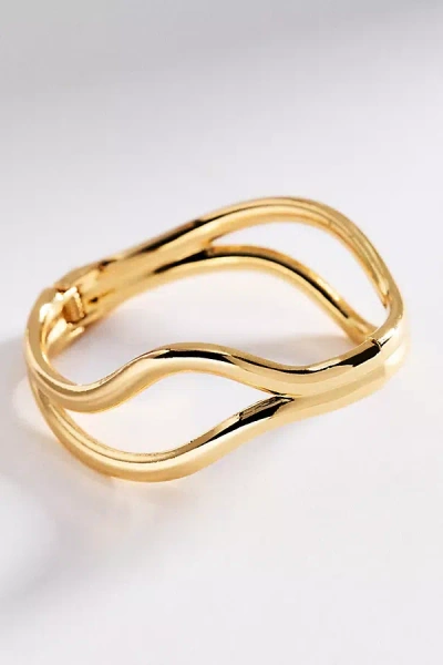 By Anthropologie Sculptural Hinged Bangle Bracelet In Gold