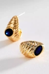 By Anthropologie Sculptural Ribbed Crystal Post Earrings In Gold