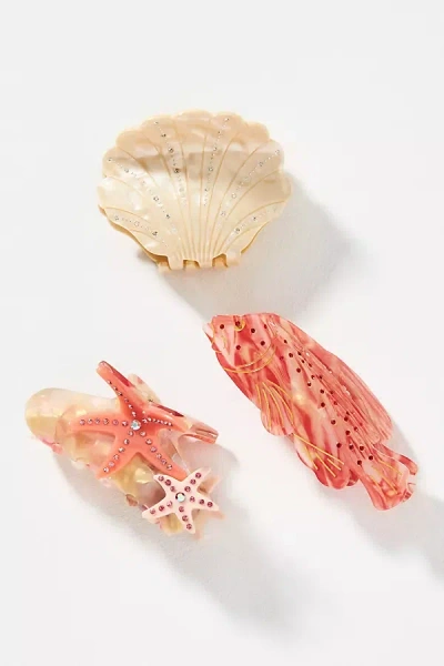 By Anthropologie Sea Life Hair Clips, Set Of 3 In Gold