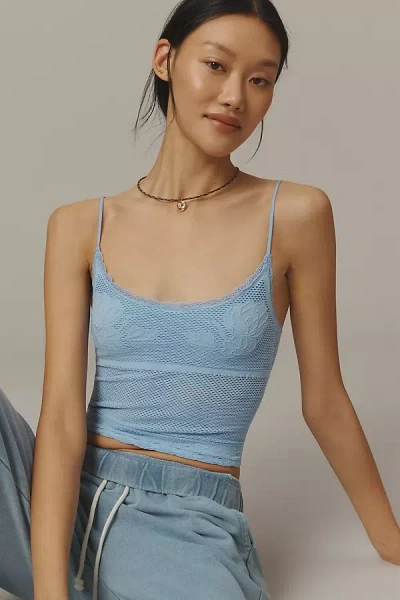 By Anthropologie Seamless Crochet Tank Top In Blue