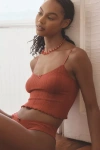By Anthropologie Seamless Pointelle Longline Bra In Red