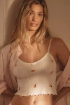 By Anthropologie Seamless Pointelle Longline Bra In White