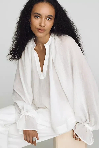 By Anthropologie Semi-sheer Swing Blouse In White