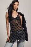 By Anthropologie Sequin-embellished Cami Tunic In Black