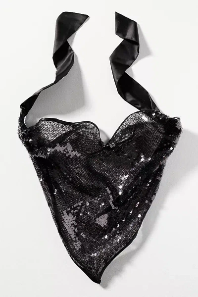 By Anthropologie Sequin Hair Scarf In Black