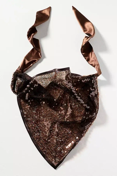 By Anthropologie Sequin Hair Scarf In Brown