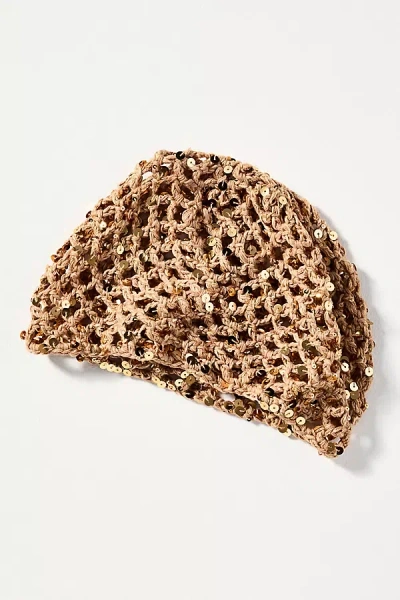 By Anthropologie Sequin Knit Skullcap In Brown