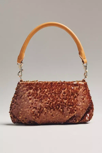 By Anthropologie Sequin Pouch Shoulder Bag In Orange
