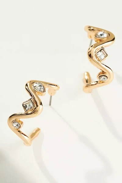 By Anthropologie Serpentine Crystal Earrings In Gold