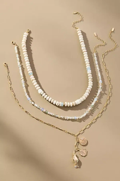 By Anthropologie Shades Of Sea Layered Necklaces: Charm Edition
