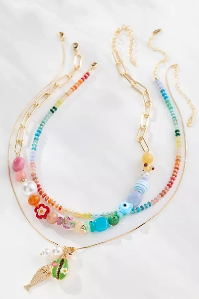 By Anthropologie Shades Of Sea Layered Necklaces: Charm Edition