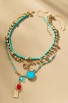By Anthropologie Shades Of Sea Layered Necklaces: Charm Edition