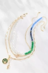 By Anthropologie Shades Of Sea Layered Necklaces: Charm Edition In Green