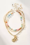 By Anthropologie Shades Of Sea Layered Necklaces, Set Of 3: Charm Edition In Beige