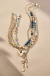 By Anthropologie Shades Of Sea Layered Necklaces, Set Of 3: Charm Edition In Blue