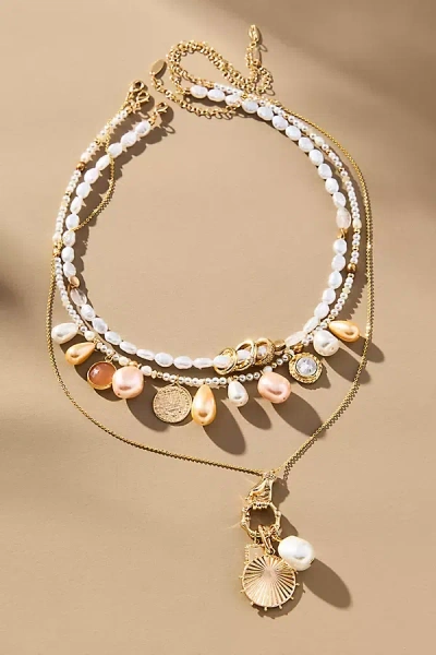 By Anthropologie Shades Of Sea Layered Necklaces: Charm Edition In White