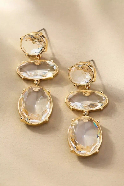 By Anthropologie Shaped Crystal Drop Earrings In Transparent