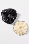 By Anthropologie Sheer Embellished Scrunchies, Set Of 2 In Multi