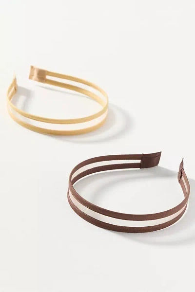 By Anthropologie Sheer Headbands, Set Of 2 In Gold
