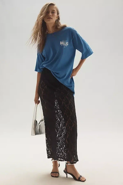 By Anthropologie Sheer Lace Midi Skirt In Black