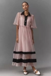 By Anthropologie Sheer Maxi Dress In Pink