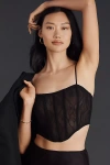 By Anthropologie Sheer Mesh Corset Top In Black