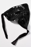 By Anthropologie Sheer Metallic Floral Hair Scarf In Black