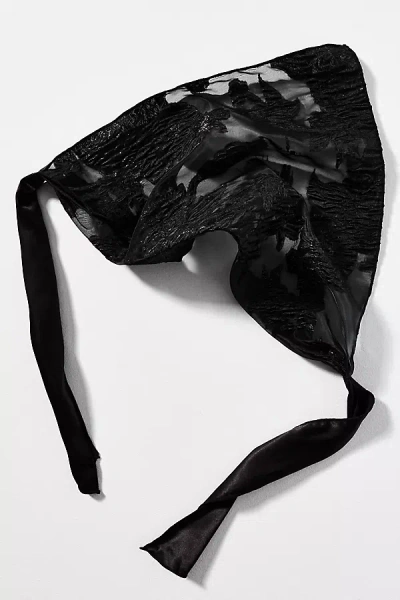 By Anthropologie Sheer Metallic Floral Hair Scarf In Black