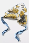 By Anthropologie Sheer Metallic Floral Hair Scarf In Blue