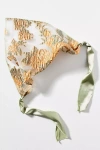 By Anthropologie Sheer Metallic Floral Hair Scarf In Green